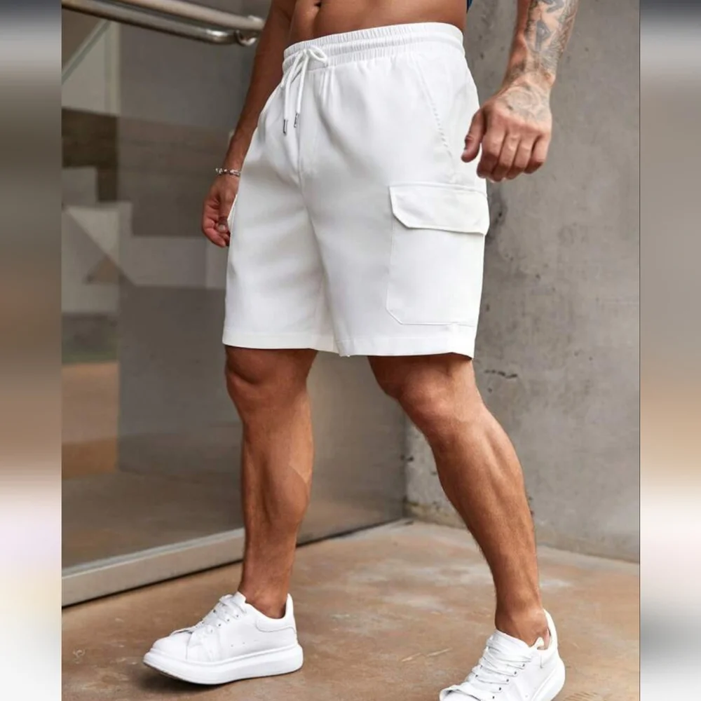 Men's White Casual Shorts (XXL)